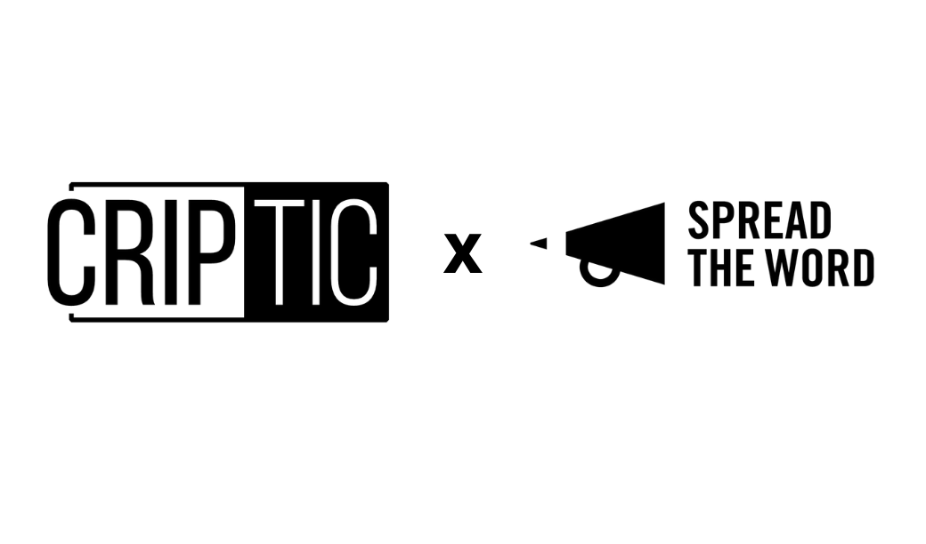 CRIPTIC and Spread the Word black and white logos
