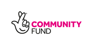 Graphic hand with fingers clicking followed by writing community fund