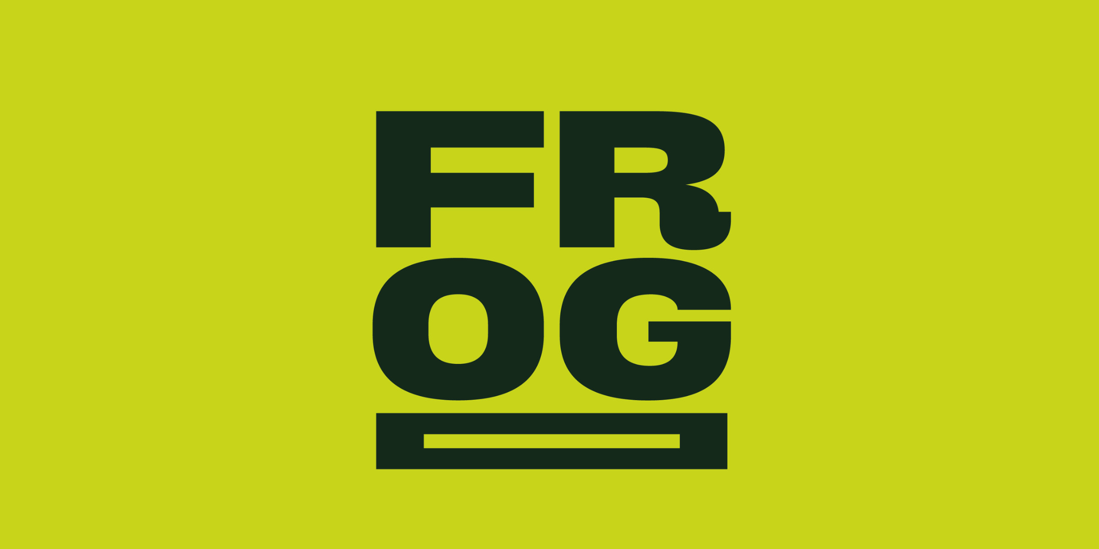 long rectangular green logo for FROG agency